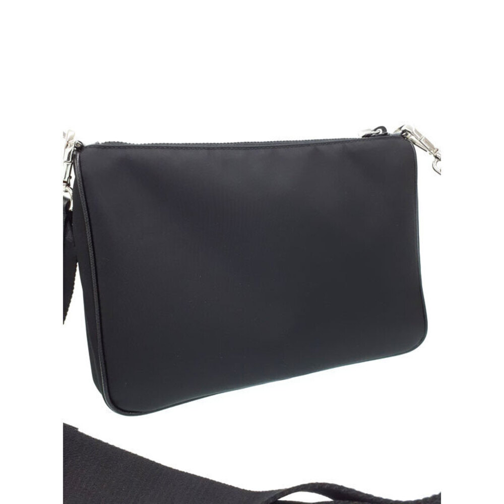Prada Saffiano Re Black Crossbody Bag Shoulder Leather - Picture 6 of 9
